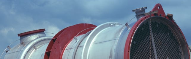 Header image of a large shell and tube heat exchanger