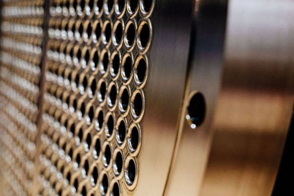 Close up of the end of a Heat Exchanger