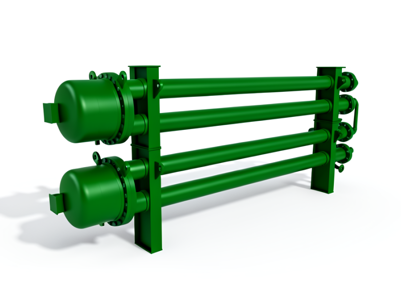 3D model of double stacked Multi-Tube Hairpin Heat Exchangers
