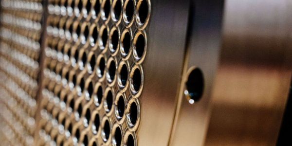 Close up of the end of a Heat Exchanger