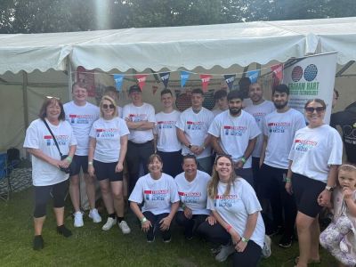 A group shot of the Graham Hart team in Teenage Cancer Trust tshirts
